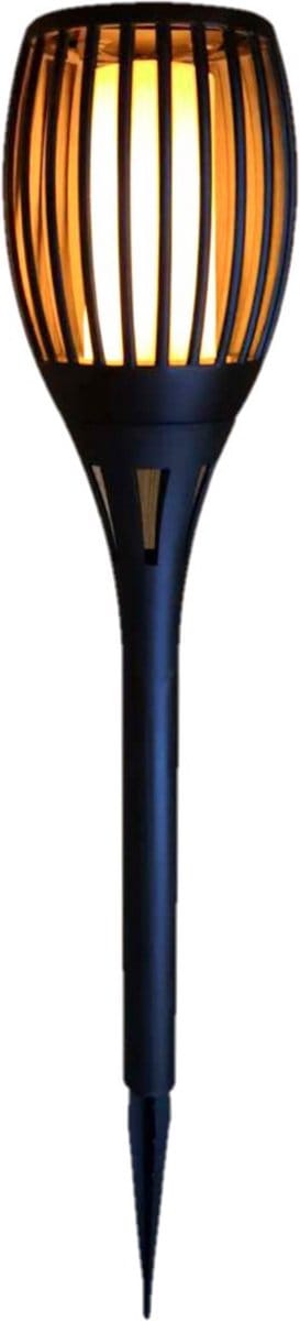 Tuinfakkel Solar - met vlameffect - prikspot - 78 cm - warm wit licht - tuinlamp