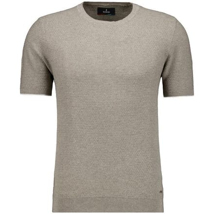 Ragman Trui Texture Knit Tone-In-Tone Short Sleeve Round Neck Walnut / male