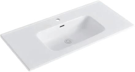 DutchLine - Keramische Wastafel OVI 100CM - Glans wit - 1 Kraangat