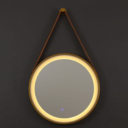 LINEA UNO - Kairo 60 x 60 - Goud - Spiegel - Rond - LED-verlichting (dimbaar) - Anti-condens - 301689