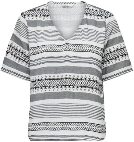 Only Nora T-shirt Met Korte Mouwen En V-hals Grijs XS Vrouw