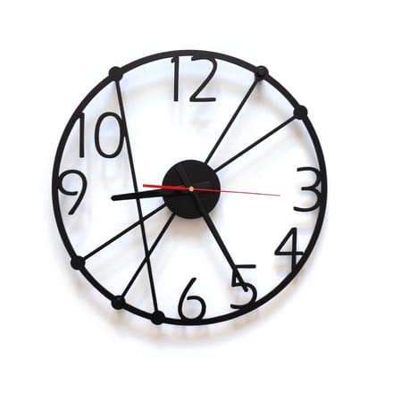 Tiktak Gent Serie - Wandklok - Zwart - Staal - 40cm