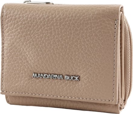 MANDARINA DUCK Leren Portemonnee Mellow Wallet Warm Taupe Lichtbruin