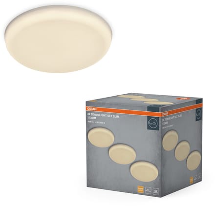 OSRAM Essential LED inbouwspot Verstelbaar 173mm 18W, downlight verstelbaar warm wit 3000K, staalwit IP20