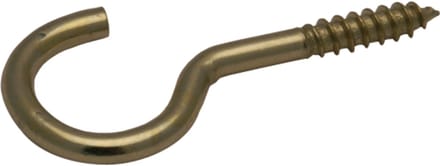 Schroefhaken 2,00 x 11/23 mm – vermessingd ijzer, zak à 10 stuks
