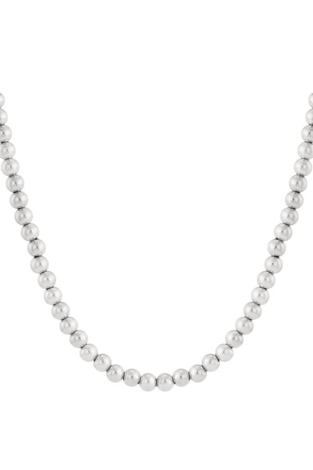 Bijoutheek Collier Ballen Hol 10mm Zilver