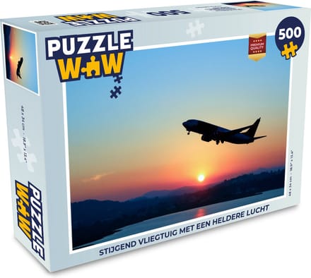 Puzzel Stijgend vliegtuig met een heldere lucht - Legpuzzel - Puzzel 500 stukjes