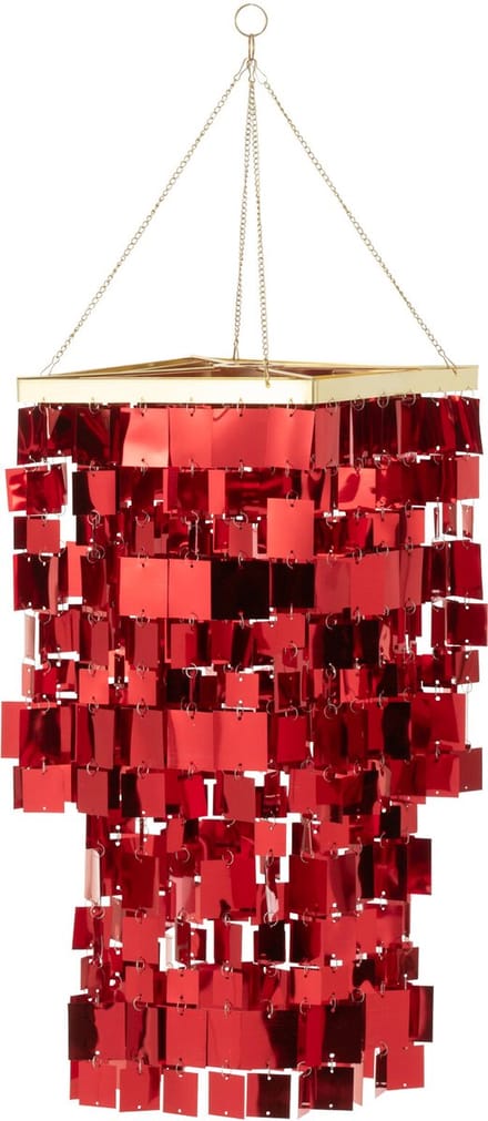 J-Line lampenkap Kandel Vierkant - pvc - rood - small