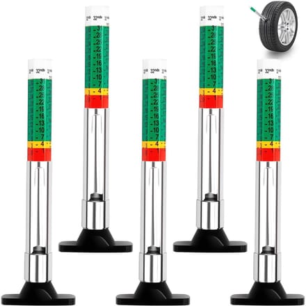 Dailygoods- Bandprofielmeter Kleurgecodeerd - 5-delige Set - Precisie - Herbruikbaar - Efficiënt - Eenvoudig af te lezen - Banddieptemeter