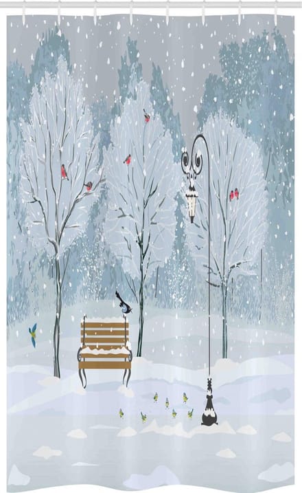 ABAKUHAUS Winters Douchescherm – 120x180 cm – Blauw-Wit, 100% polyester