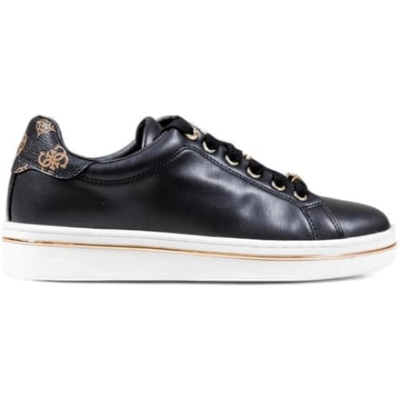 Slip-On Lace-Up Polyurethane Sneakers Wo - Black