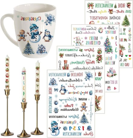 Set van 4 Kerststickers voor Kinderen - Creatieve DIY Kaarten, Scrapbooking en Album Decoratie