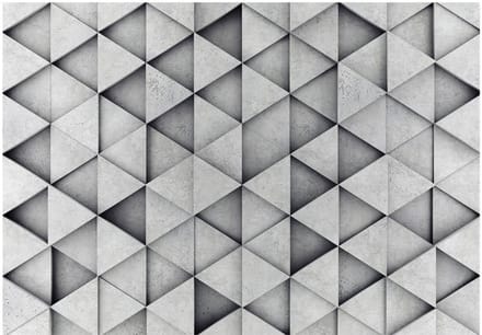 Fotobehangkoning - Behang - Vliesbehang - Fotobehang - Grey Triangles - 400 x 280 cm
