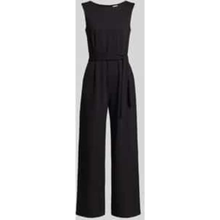 Jumpsuit van viscosemix met strikceintuur