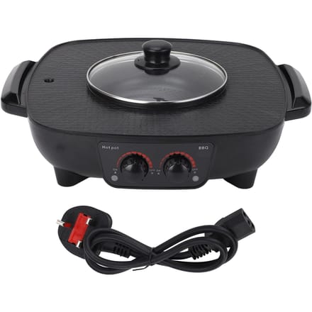 Barbecue Hot Pot à double usage, marmite électrique à induction black