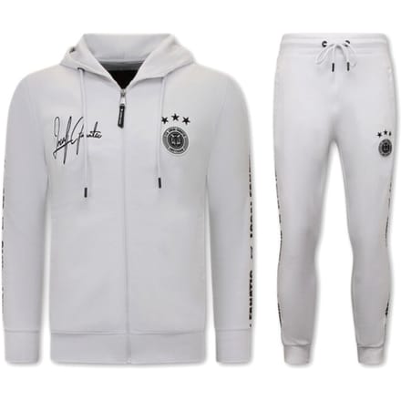 Mannen Trainingspak - Hooded Ribbon - Wit / Zwart