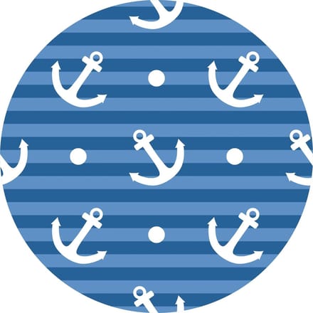 Vinyl | Vloerkleed vinyl rond | marine | 150 cm Rond