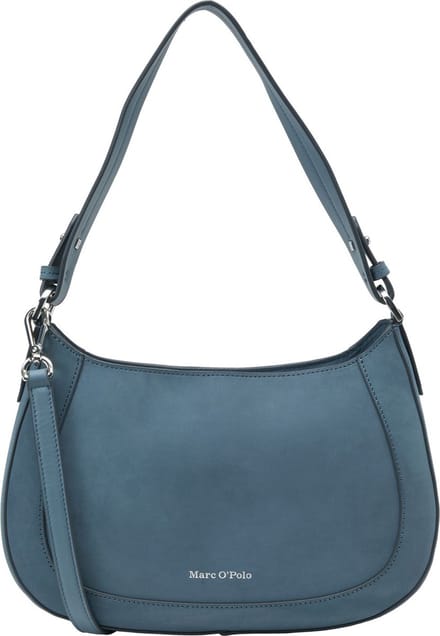 Marc O'Polo Leren Schoudertas Beverly Hand Bag Hazy Blue Blauw