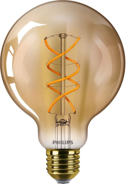 Philips CLA LED Globelamp E27 Fitting - 5W - G93 - 95x142 mm - Extra Warm Wit - Goud
