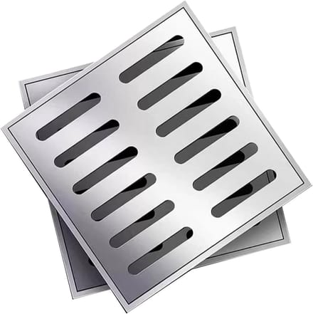 Afvoerdeksel - Putdeksel - Buitenafwatering - Dubbele drainagegleuf - 30 x 60 cm - Zilverkleurig