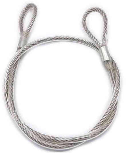 Dailygoods- Staalkabel 4 mm x 4 m - Veiligheidskabel - Dubbelring