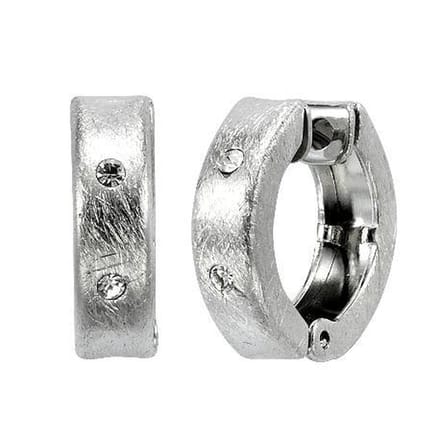 Behave - Oorring mat zilverkleur kristal details modern minimal chic