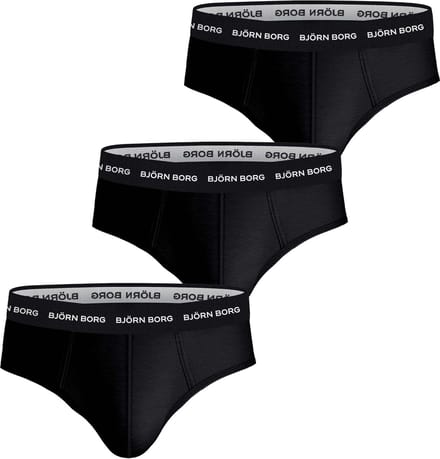 Björn Borg Cotton Stretch brief - heren slips (3-pack) - zwart - zwart - zwart