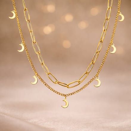Ketting met Maantjes | Stainless Steel