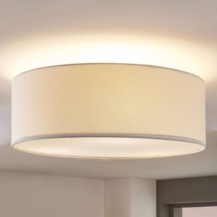 Lindby - plafondlamp - 3lichts - Stof, metaal - H: 18 cm - E27 - wit
