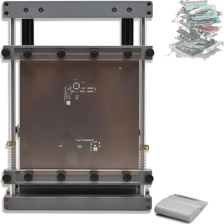 Soldeerpasta Drukmachine - Stencil Printer - PCB Assemblage - Handmatige Bediening - 80mm Mond Breedte - Zilver