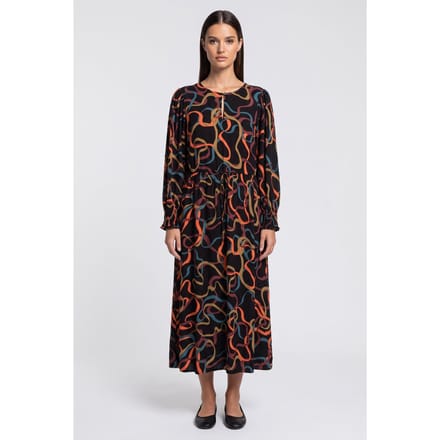 White Stuff Angie Midi Dress Black Multi Größe: 8 REGULAR | Midikleider Outlet | Damen | Schwarz