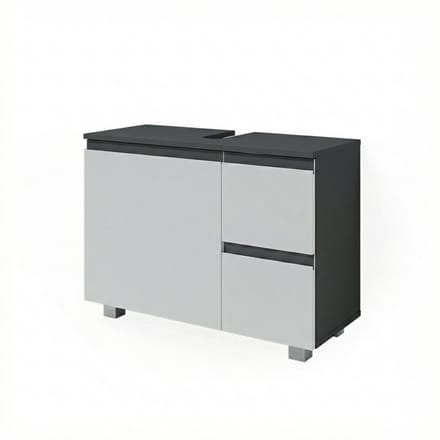 Vicco J-Shape Wastafelonderkast – 80 x 60.8 cm Antraciet/wit
