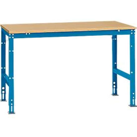 Manuflex werktafel UNIVERSAL Standaard, 1500 x 1000 mm, multiplex natuur, lichtblauw
