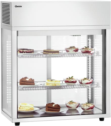 Bartscher Tafelmodel Koelvitrine - 177L - LED Verlichting - Schuifdeuren Glas - -1°C/+7°C - 805x445x935mm