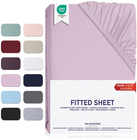 BARBONS hoeslaken 90x200 - 35 cm Matrashoogte - Rondom Elastiek - Geborsteld Microvezel