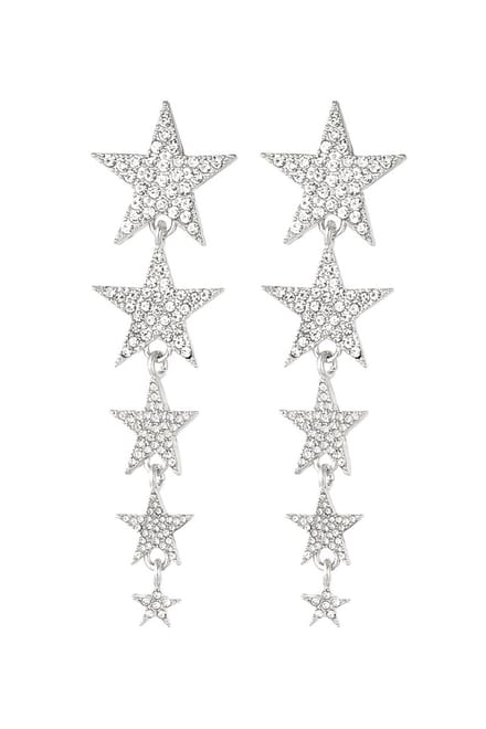 Shooting Stars oorbellen- zilver- glitter- sterren