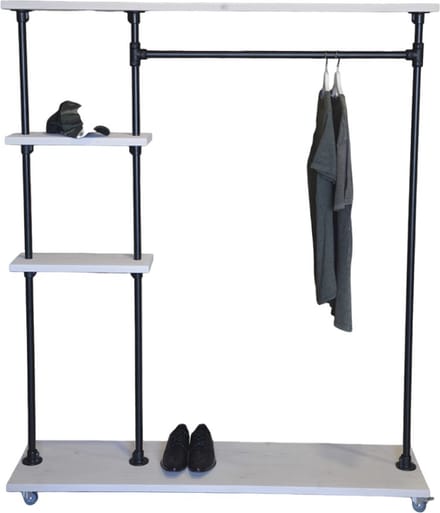 Design85 kledingrek op wieltjes deluxe 140x40x180 (bxdxh)