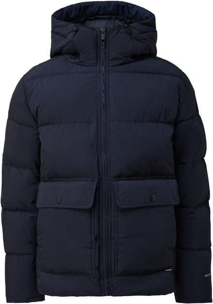 Nylon Gewatteerde Donsjas met Capuchon en Rits QS
