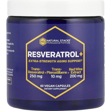 Natural Stacks, Resveratrol+, 60 Capsules Végétales
