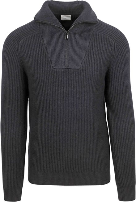 Gebreide halve rits in tweekleurige wol: Elegantie en comfort gecombineerd