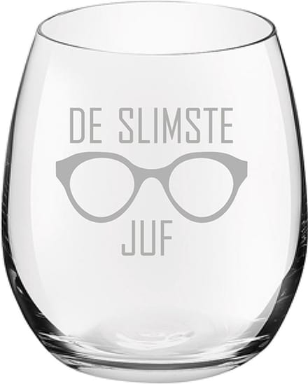 Gegraveerde Drinkglas 39cl De slimste Juf