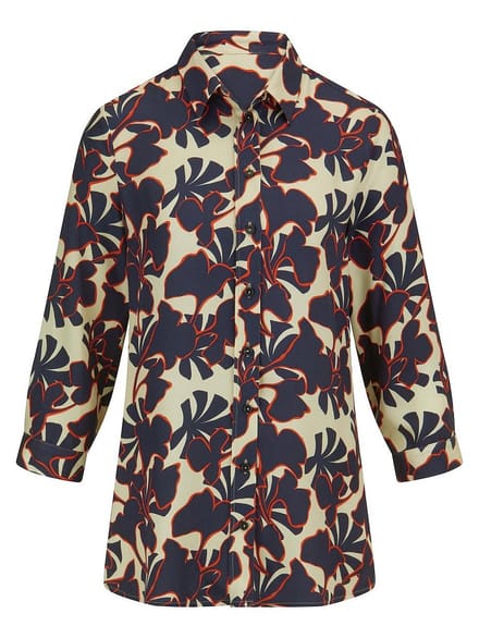 Lange blouse lange mouwen Van Peter Hahn blauw