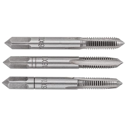 TOPEX - M6 Gerefereerde Machine Taps - Set van 3 - Wolfram Staal - DIN 352