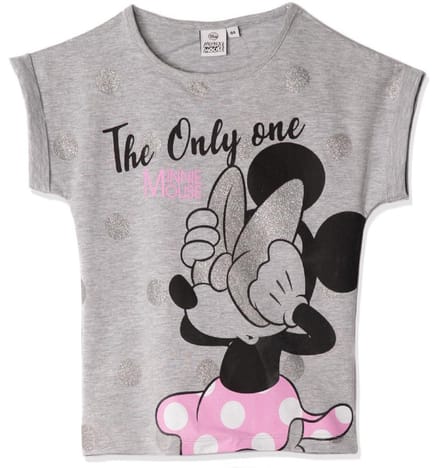 Disney Minnie Mouse T-shirt - The only one - grijs - maat 122/128 (8 jaar)