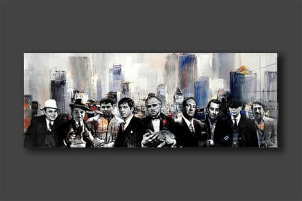 Maffiabazen new style schilderij op plexiglas 120x50cm