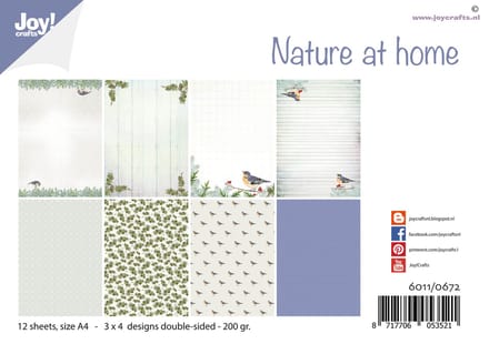 Joy!Crafts Papierset - A4 - 3x4 tweezijdige designs - Nature at home