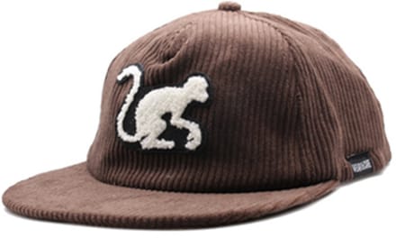 Surf Monkey - Gerecyclede platte pet - Corduroy / Snapback / One Size (Bruin)