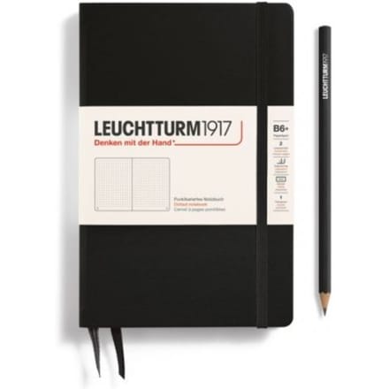 Leuchtturm1917 notitieboek, hardcover, paperback (b6+), dotted, zwart