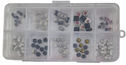 Micros switch assortimentsset - 100 stuks - drukknopjes microswitches - kleine knopjes voor controller en autos - microschakelaars
