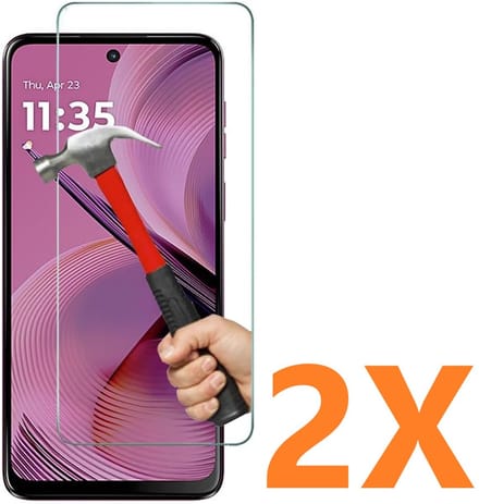 Screenprotector Glas - Tempered Glass Screen Protector Geschikt voor: Motorola Moto G55 5G - 2x